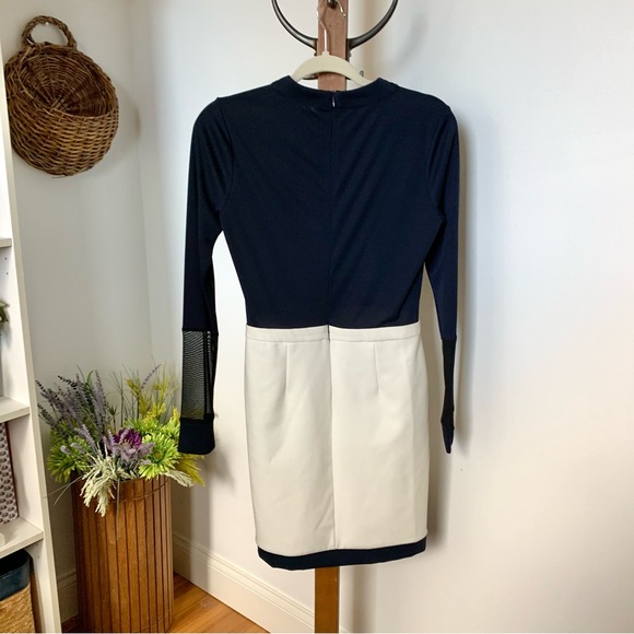 Cynthia Steffe Navy & White Mesh detail Mini Dress - Picture 4 of 15